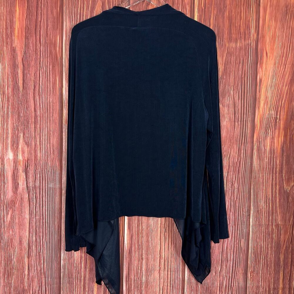 Chico's Travelers Blue Open Front Cardigan Waterfall Size 3 / US XL - Picture 2 of 4